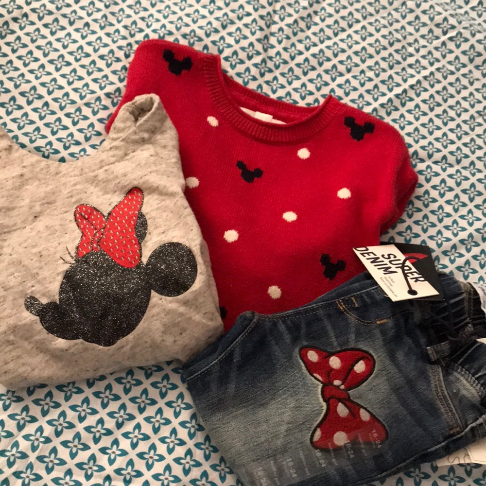 Gap Mickey Mouse Bundle New Sweater, Top & Jeans